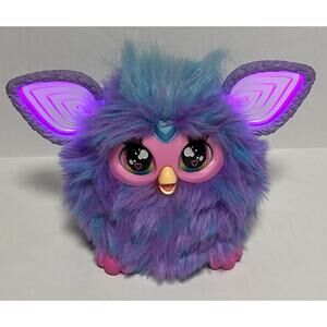 2023 Hasbro Furby Interactive Voice Activated Talking Plush Toy Purple Blue